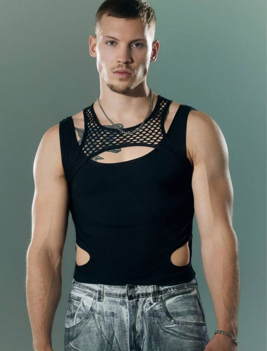 Eclipse Net Panel Crop Tank